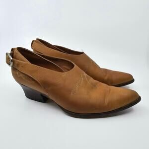 VTG 90’s GUESS BY GEORGES MARCIANO Pointed Toe Leather Brown Shoes WMNS SZ 7.5